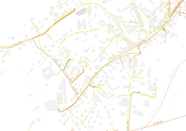 Visualisation d'un des 150 réseaux représentatifs sélectionnés par Roseau technologies et les Mines Paris Tech
