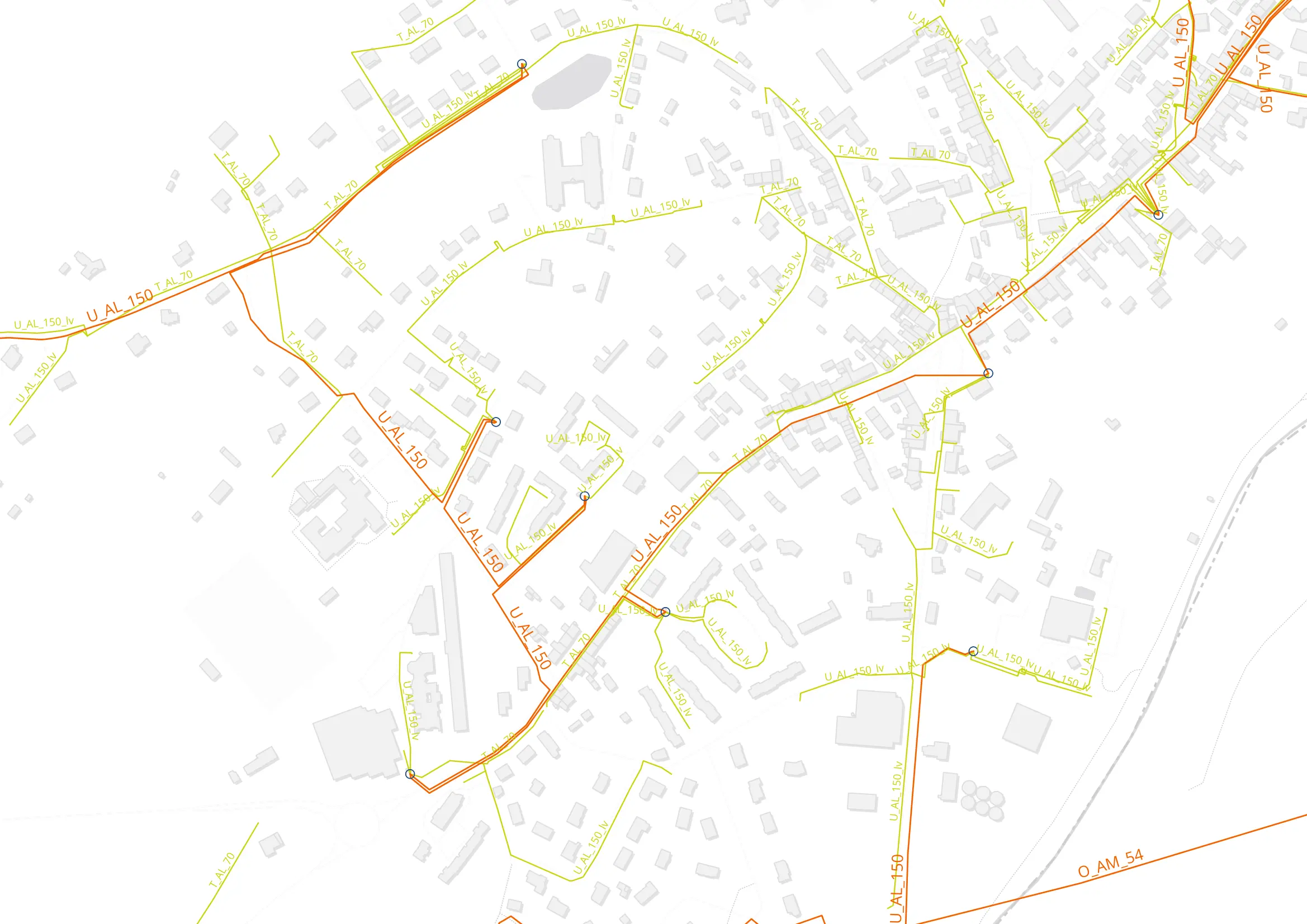 Visualisation d'un des 150 réseaux représentatifs sélectionnés par Roseau technologies et les Mines Paris Tech